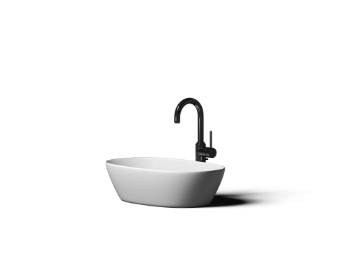 Накладная раковина-чаша из искусственного камня Monblan Silvia 556x340x155 цвет белый