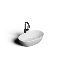 Накладная раковина-чаша из искусственного камня Monblan Silvia 556x340x155 цвет белый матовый