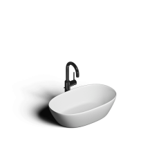 Накладная раковина-чаша из искусственного камня Monblan Silvia 556x340x155 цвет белый матовый