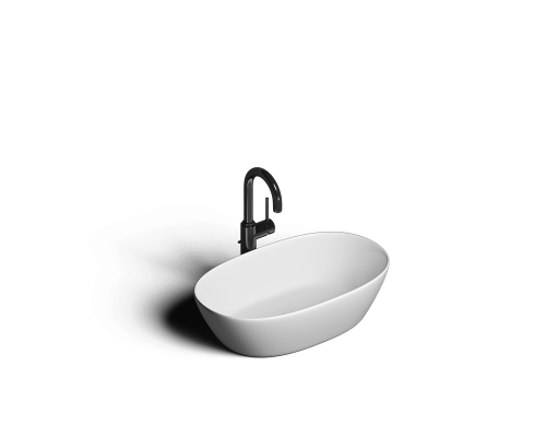 Накладная раковина-чаша из искусственного камня Monblan Silvia 556x340x155 цвет белый