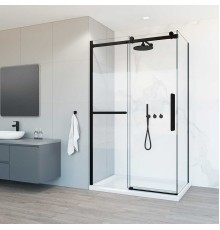 Душевой уголок Vincea Como Soft VSR-1CS9011CLB 1100x900 черный стекло прозрачное