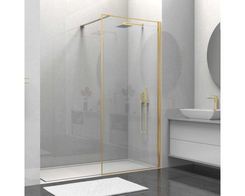 Душевая перегородка Vincea Walk-In VSW-1HS10CLG, 100x200, браш золото, стекло прозрачное