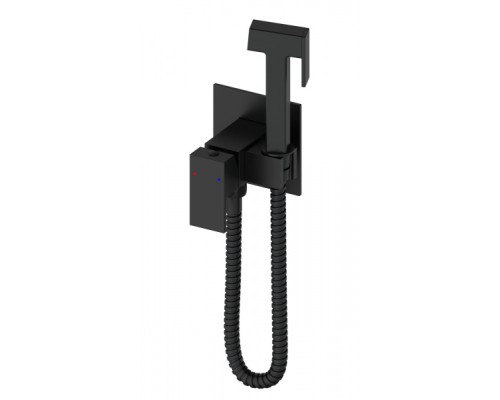 Смеситель с гигиеническим душем встраиваемый Wonzon&Woghand, Черный матовый