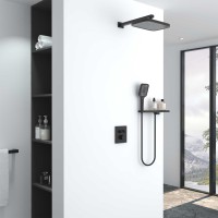 Душевой комплект Vincea VSFW-321MT1RMB встраиваемый, термостат, двухрежимный, черный