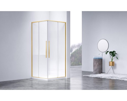 Душевой уголок Vincea Slim-N VSS-4SN8010CLG, 100x80, браш золото, стекло прозрачное