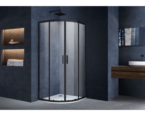 Душевой уголок Vincea Alpha 900x900 черный стекло прозрачное