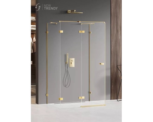 Душевое ограждение NEW TRENDY AVEXA GOLD SHINE L 120x100x200 золото