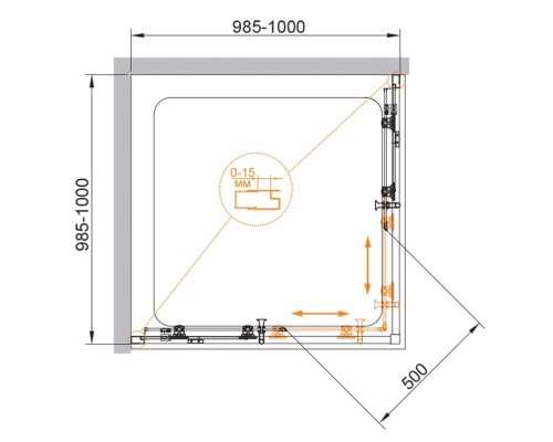 Душевой уголок Cezares Eco 100x100 ECO-O-A-2-100-C-Cr профиль Хром стекло прозрачное