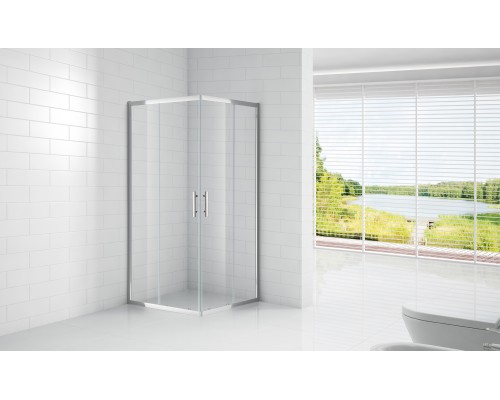 Душевой уголок Cezares Eco 100x100 ECO-O-A-2-100-C-Cr профиль Хром стекло прозрачное
