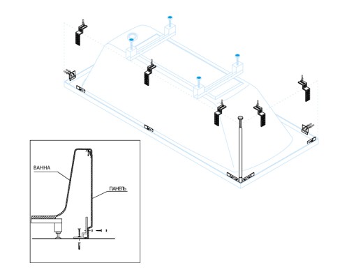 Установочный комплект для панелей Cezares CZR-SCR-FIX-3-KIT