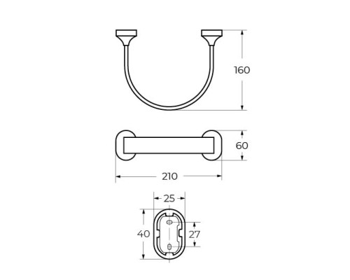 Полотенцедержатель Art&Max Ovale AM-E-4080 Хром