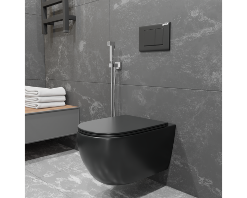 Безободковый подвесной унитаз Charus Skandenborg EWC700-125B сиденьем микролифт