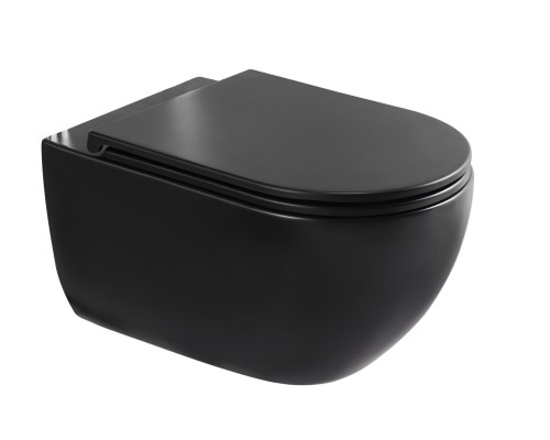 Безободковый подвесной унитаз Charus Skandenborg EWC700-125B сиденьем микролифт