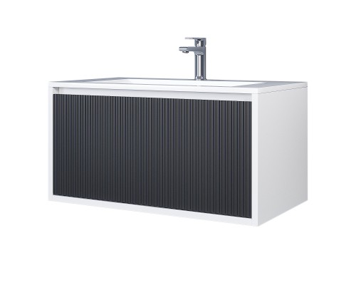 Тумба под раковину 80 см, Uperwood Next Premium, белая/графит, 1 ящик