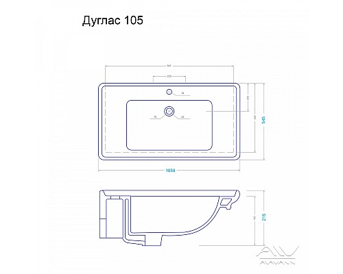 Тумба под раковину Alavann Berta 105 белая Тумба под раковину Alavann Berta 105 белая