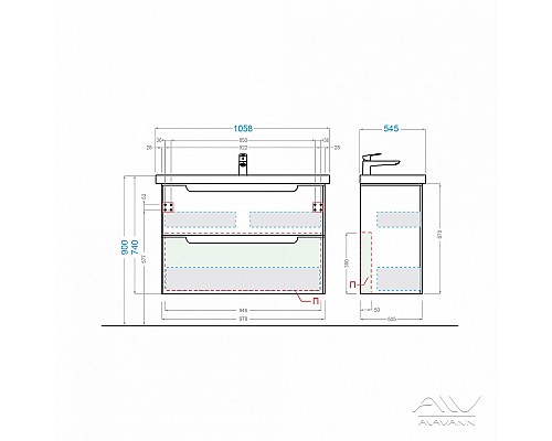 Тумба под раковину Alavann Berta 105 белая Тумба под раковину Alavann Berta 105 белая