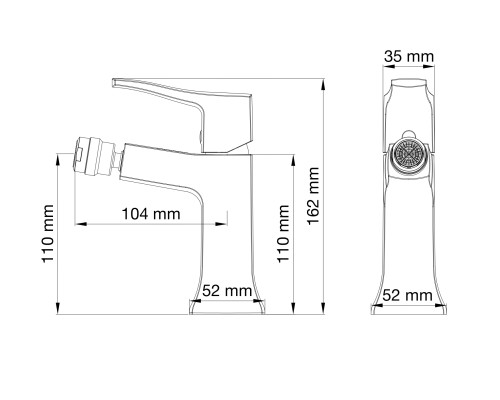 Смеситель для биде Wonzon&Woghand, Черный матовый