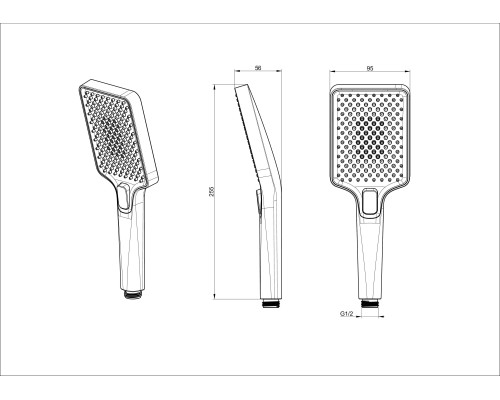 Лейка для душа Wonzon&Woghand, Черный матовый