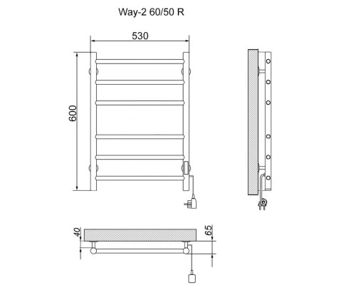 Электрический полотенцесушитель Ника Way-2 60/50 U Белый матовый