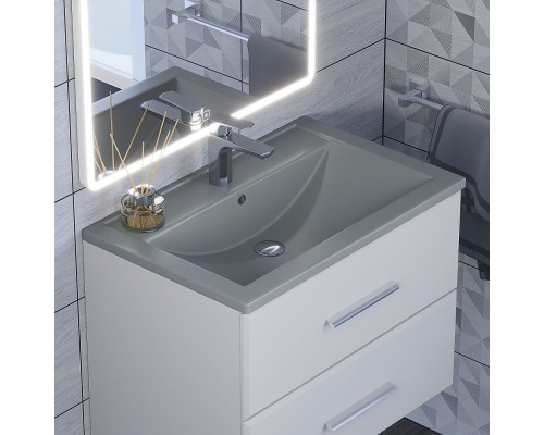 Раковина для ванной кварцевая Uperwood Foster Quartz 70х45,5х17,5 см, серая матовая, бетон