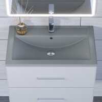 Раковина для ванной кварцевая Uperwood Foster Quartz 70х45,5х17,5 см, серая матовая, бетон