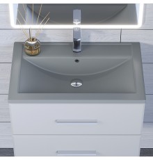 Раковина для ванной кварцевая Uperwood Foster Quartz 70х45,5х17,5 см, серая матовая, бетон