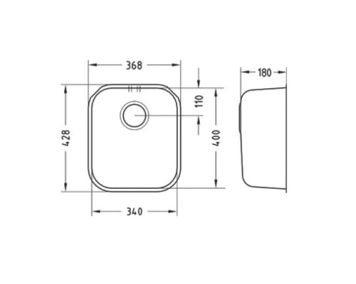 Мойка кухонная Alveus Variant 40 SAT-90 1009013 слив вдоль короткой стороны