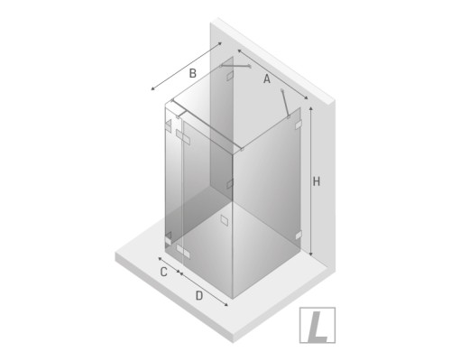 Душевое ограждение NEW TRENDY EVENTA L 120x80x200 хром
