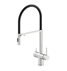 Смеситель для кухни с гибким изливом AltroBagno Flusso 050201 Ni никель
