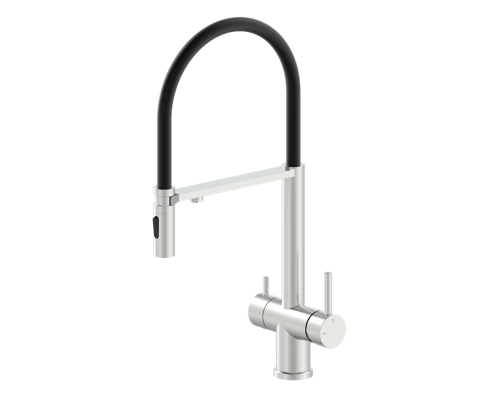 Смеситель для кухни с гибким изливом AltroBagno Flusso 050201 Ni никель