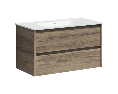Тумба под раковину SANCOS Libra 890х450х500, c двумя ящиками, дуб чарльстон