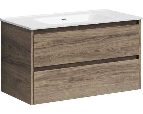 Тумба под раковину SANCOS Libra 890х450х500, c двумя ящиками, дуб чарльстон