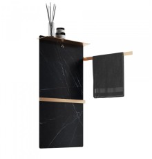 Полотенцесушитель электрический с греющей плитой Черный мрамор Wonzon&Woghand, Темный графит