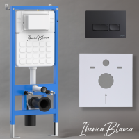 Комплект 2 в 1 инсталляция + клавиша смыва Iberica Blanca Esti-R черный матовый