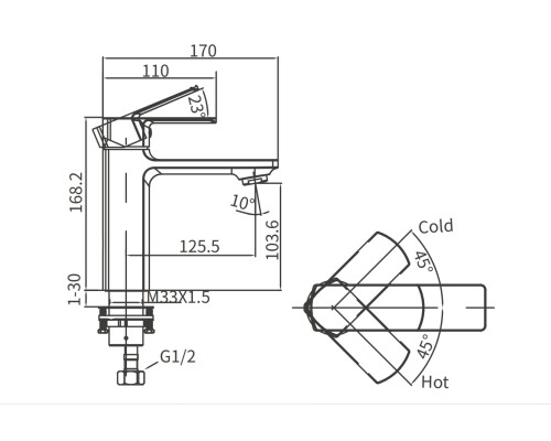 Смеситель на раковину Arrow AG4120 хром