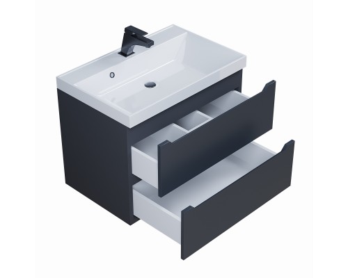 Тумба под раковину 70 см, Uperwood Tanos, черная матовая