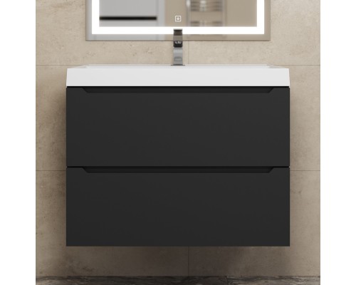 Тумба под раковину 70 см, Uperwood Tanos, черная матовая