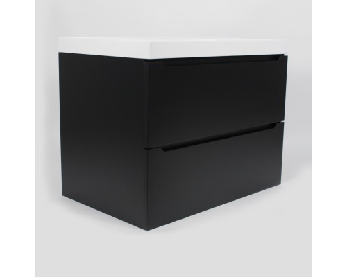 Тумба под раковину 70 см, Uperwood Tanos, черная матовая