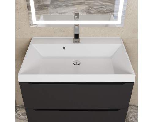 Тумба под раковину 70 см, Uperwood Tanos, черная матовая