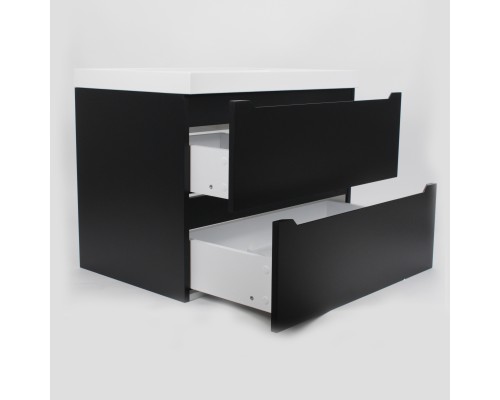 Тумба под раковину 70 см, Uperwood Tanos, черная матовая