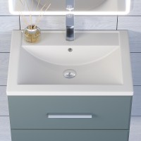 Раковина для ванной кварцевая Uperwood Foster Quartz 60х40,5х16,5, белая матовая, жасмин