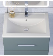Раковина для ванной кварцевая Uperwood Foster Quartz 60х40,5х16,5, белая матовая, жасмин