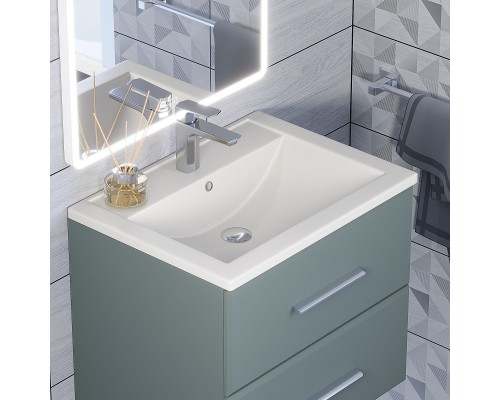 Раковина для ванной кварцевая Uperwood Foster Quartz 60х40,5х16,5, белая матовая, жасмин