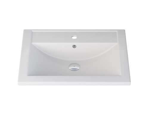 Раковина для ванной кварцевая Uperwood Foster Quartz 60х40,5х16,5, белая матовая, жасмин