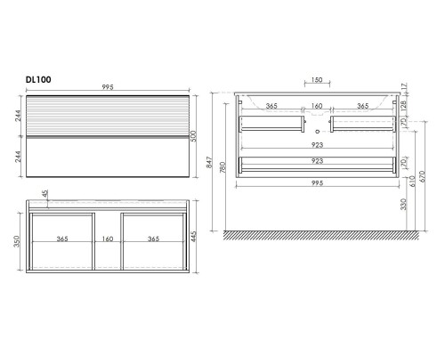 Тумба для раковины SanCos Delta 100 DL100W Дуб белый