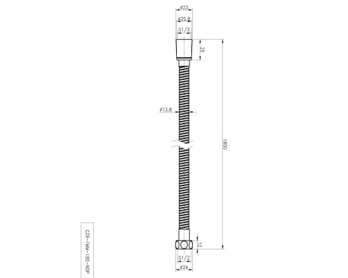 Душевой шланг Cezares CZR-FMM-180-NOP Черный матовый