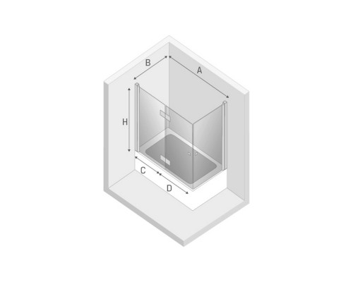 Шторка для ванны NEW TRENDY NEW SOLEO 100x70x140 L хром