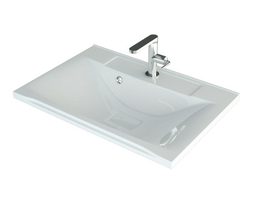 Раковина для ванной Uperwood Elen 70х44х14,5 см, белая глянцевая, с накладкой для слива