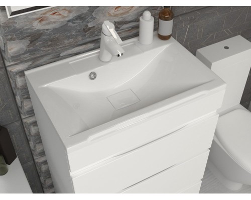 Раковина для ванной Uperwood Elen 70х44х14,5 см, белая глянцевая, с накладкой для слива