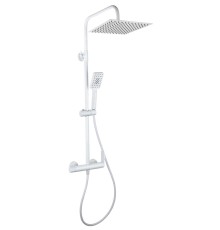 Душевая система AQG Alpha, cо смесителем и верхним душем белый матовый